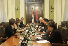 20 February 2014 The MPs talk to the members of the PACE ad hoc Committee for the observation of the early parliamentary elections in Serbia